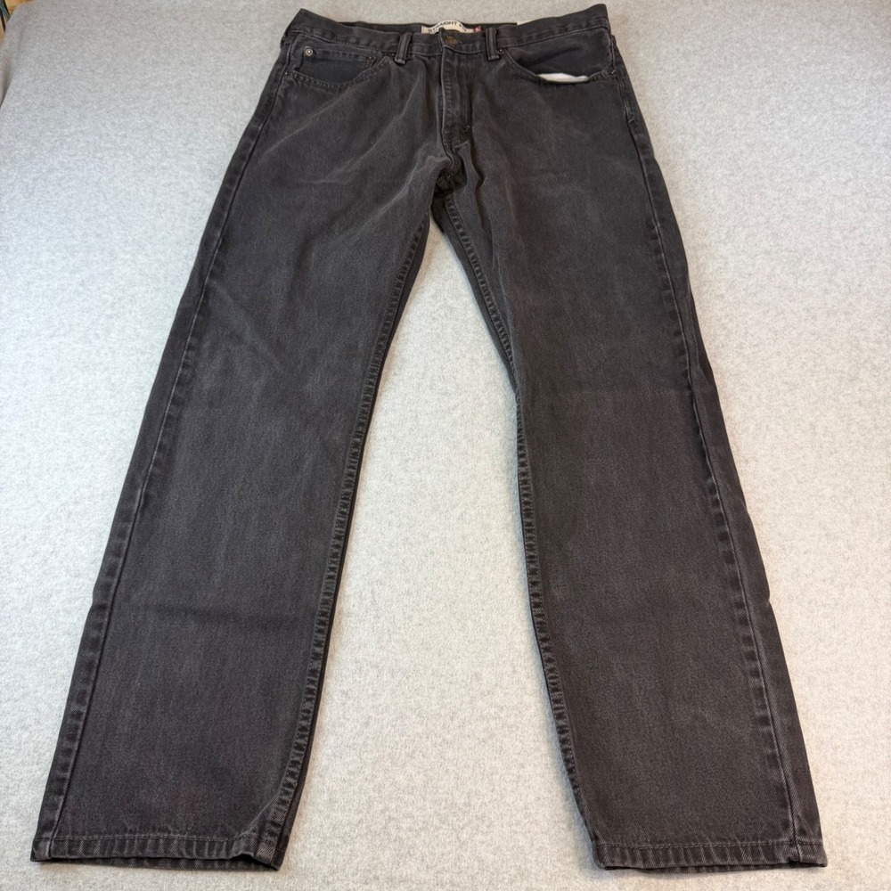 Levis 505 Straight Fit Jeans Mens 34x32 Faded Black Denim Pants Classic 5 Pocket